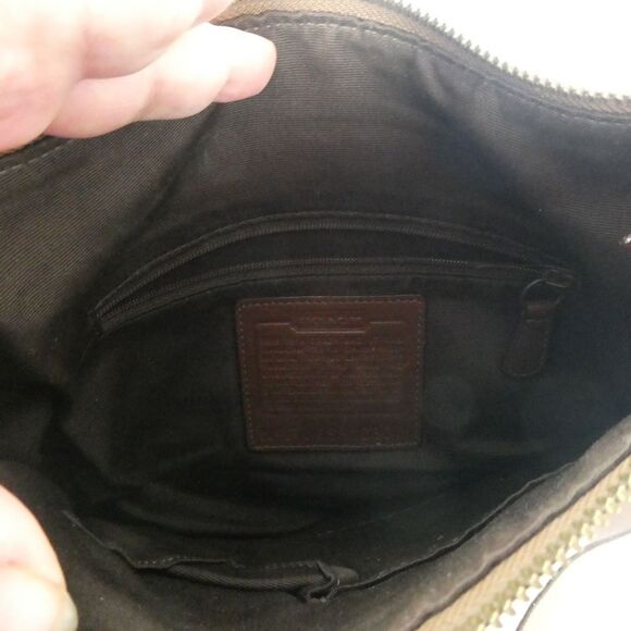 Coach 10398 Pebbled Leather Distressed Shoulder Bag Purse Crossbody Lace Up Side - Picture 8 of 11